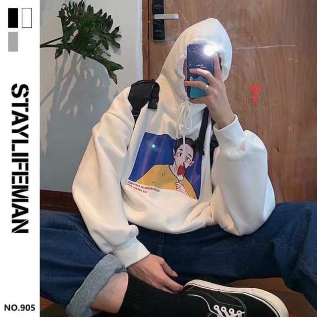 [FREESHIP ĐƠN TỪ 50K] Áo hoodie chàng trai ăn kem DTR0919