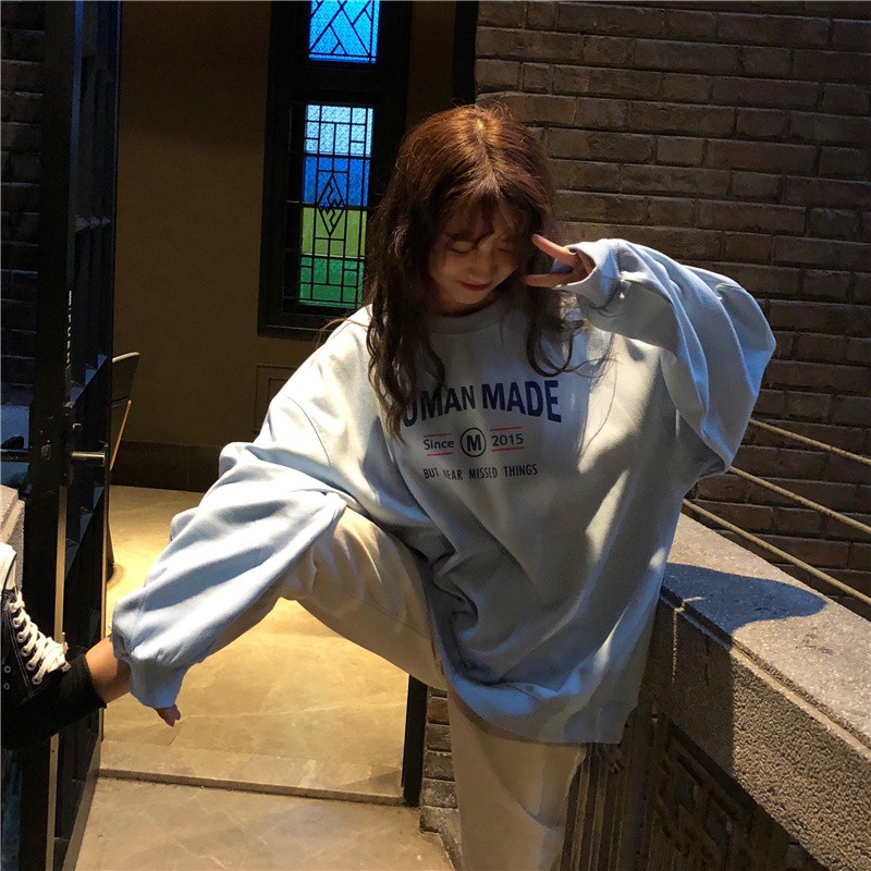 Order áo sweater ulzzang in chữ HUMAN MADE