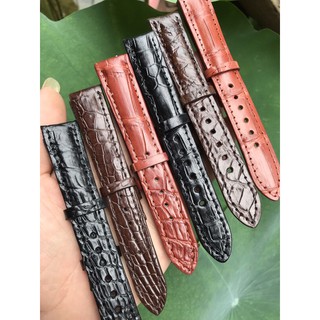 Dây đồng hồ da cá sấu size 18