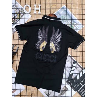 Áo thun đen có cổ Gucci cao cấp