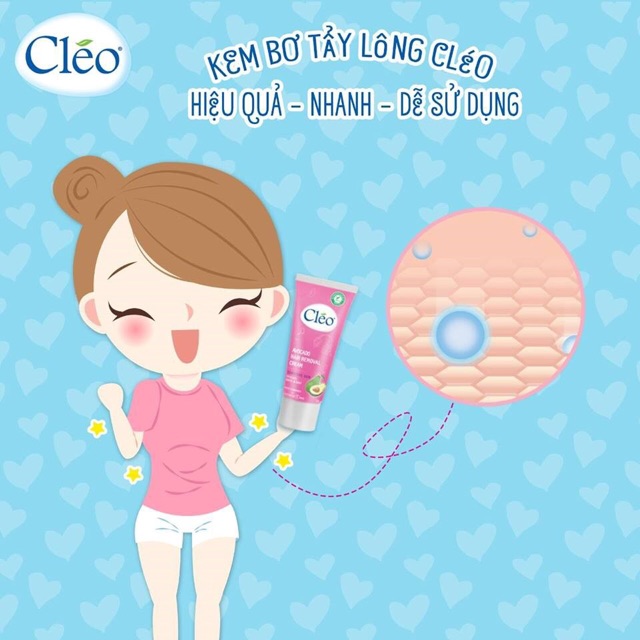 🍀🍀 Kem tẩy lông Cleo Avocado Hair Removal Cream Sensitive Skin 50g