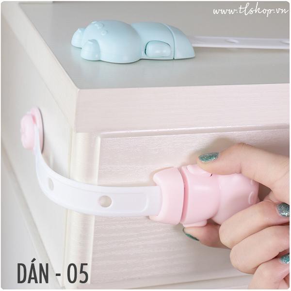 KHÓA GÀI TỦ LẠNH HÌNH GẤU CAO CẤP - KHÓA CÀI AN TOÀN - KHÓA 05 CÚN