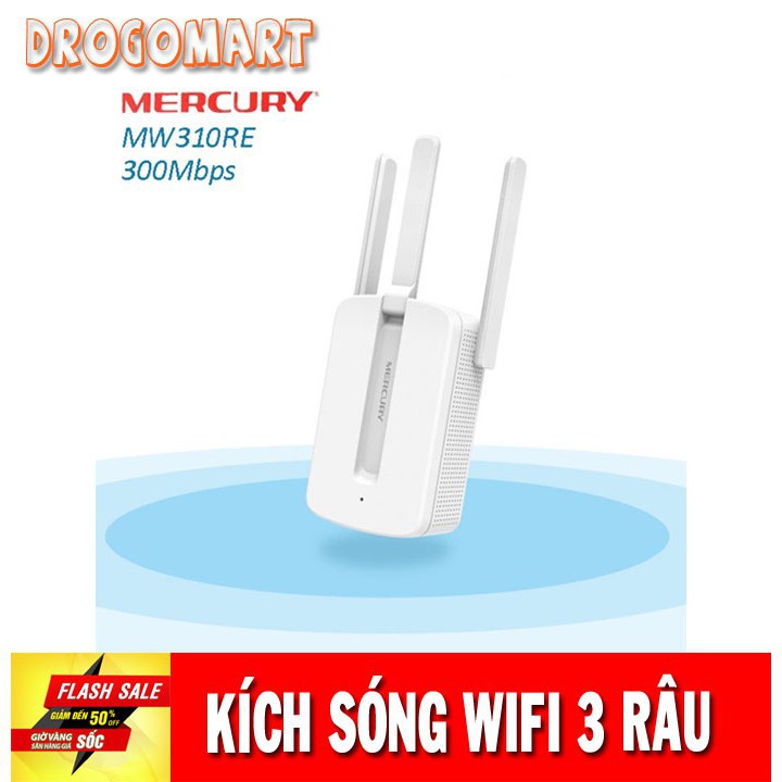 [ Siêu Rẻ ] ( FREESHIP 99K ) Bộ kích sóng wifi 3 râu Mercury wireless 300Mbps cực mạnh Bảo Hành 6 tháng 1 đổi 1