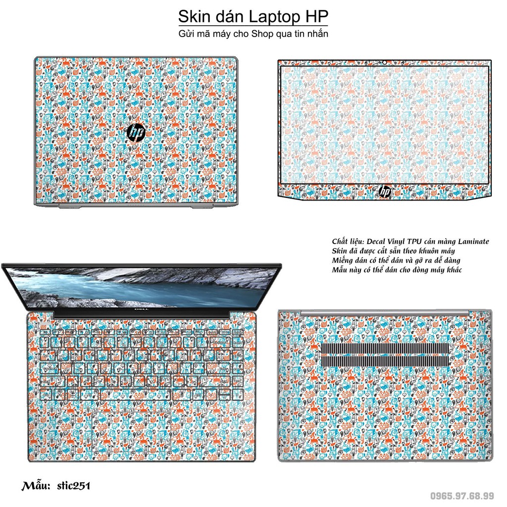 Skin dán Laptop HP in hình hoạt hình animal - stic251 (inbox mã máy cho Shop)