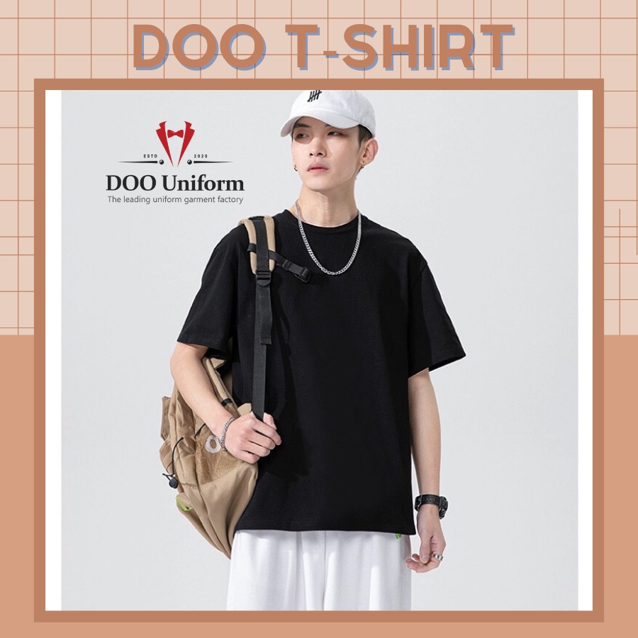 [DOO T-SHIRT] Áo Thun Màu Đen Uniex Nam (Cotton 65/35)
