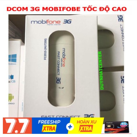 Usb Dcom 3G 4G Tốc Độ Cao - Chính Hãng Mobifone - Chạy Đa Mạng