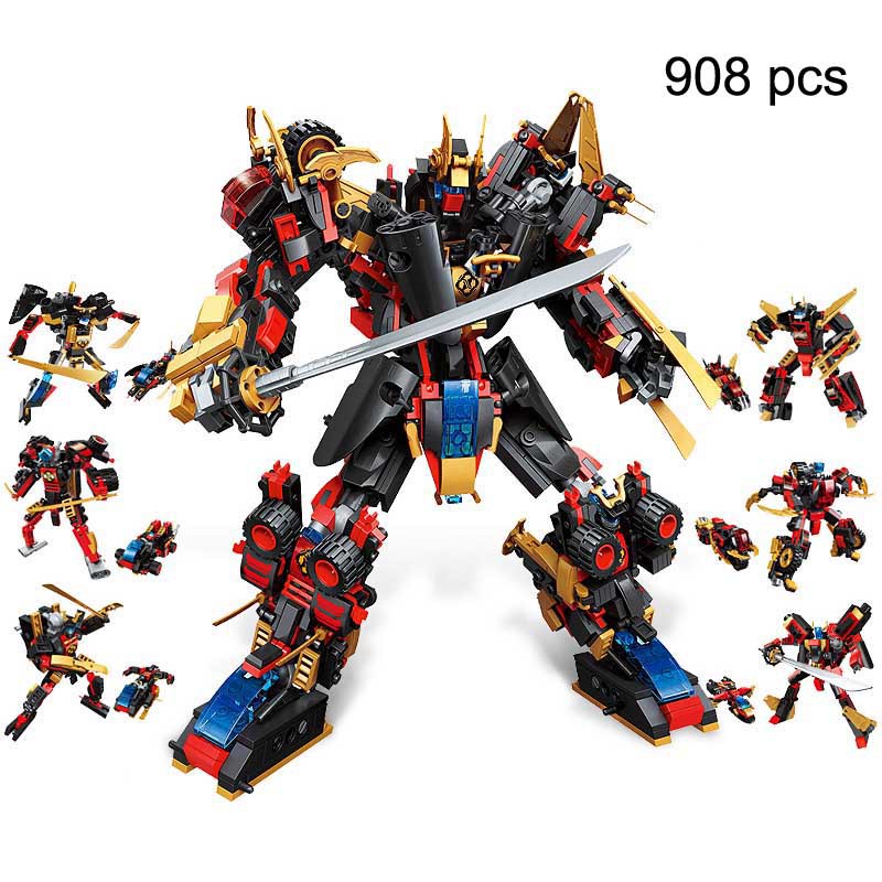 ☋☄Bộ xếp hình đồ chơi lắp ráp biến đổi siêu nhân robot từ các nhỏ trí tuệ 6 trong 1 cho bé thích khám phá