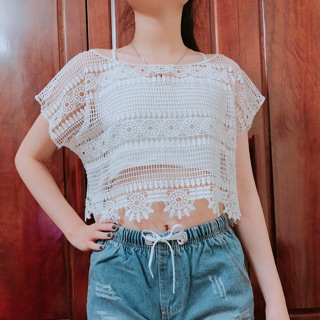 Áo ren lưới đi biển mẫu độc quyền CHUYÊN SỈ (ib shop chọn mẫu)