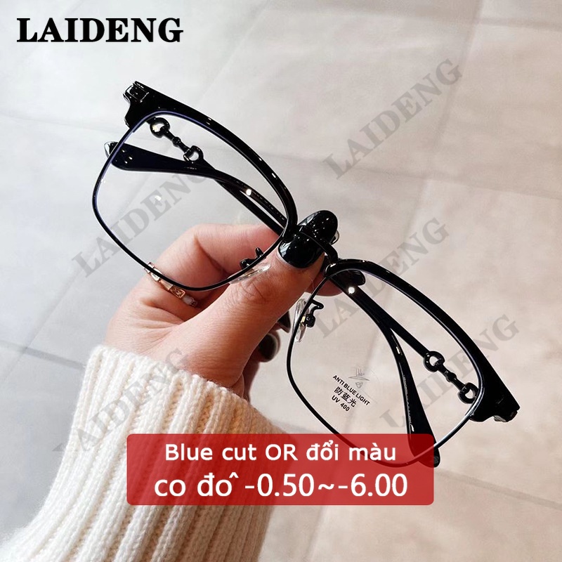 kính cận độ gọng kim loại nữ cận có độ siêu nhẹ chống ánh sáng xanh oversized nam bảo vệ mắt hiệu quả thời trang cho thiết kế mắt vuông mắt kính cận 0.5/1/1.5/2/2.5/3/3.5/4độ