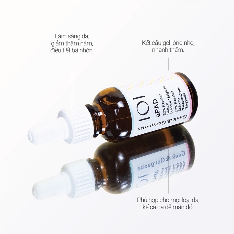 Tinh chất làm đều màu da và kiềm dầu aPAD chứa Azelaic Acid