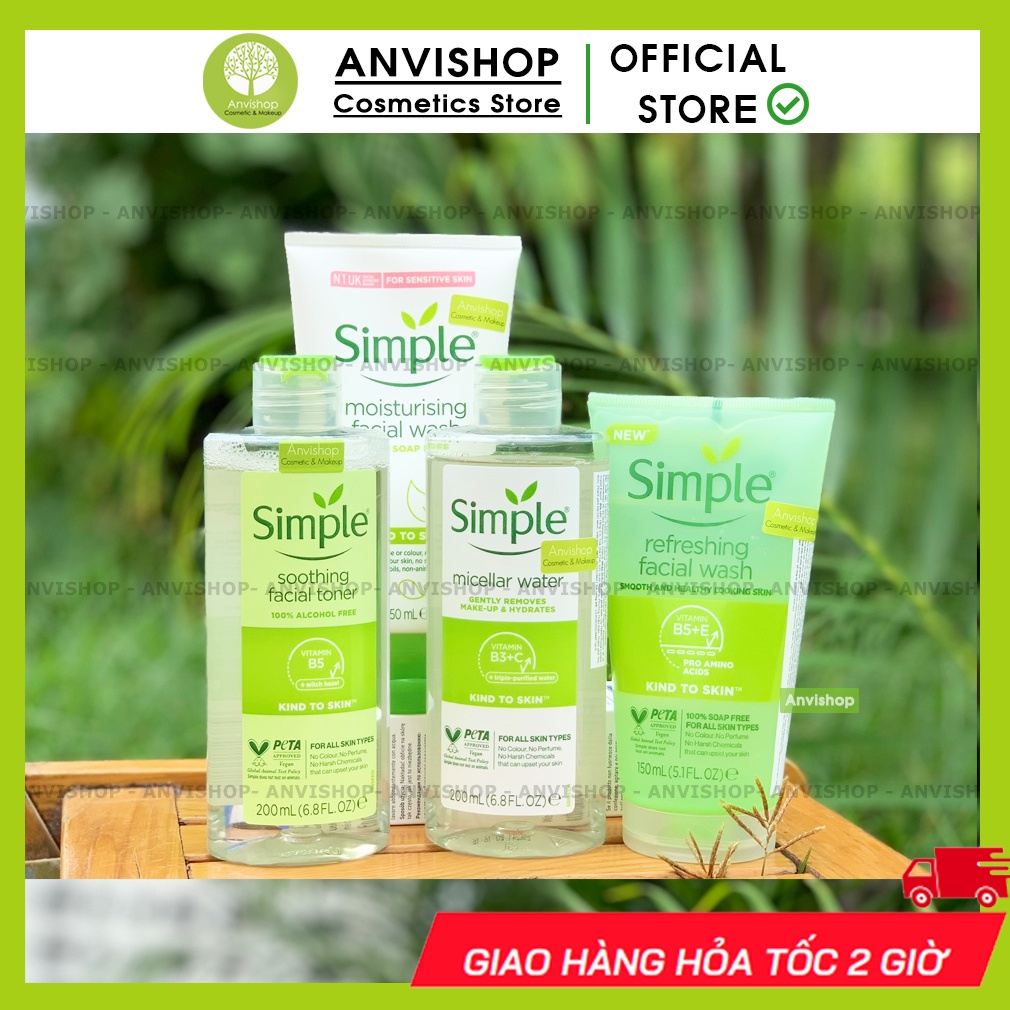 Sữa rửa mặt Simple Refreshing Facial Wash ANVISHOP 150ml