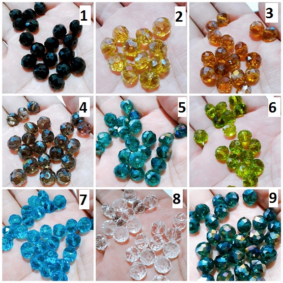 Pha lê bánh cam 10mm : 10 hạt = 15k [ sỉ pha lê các loại ]