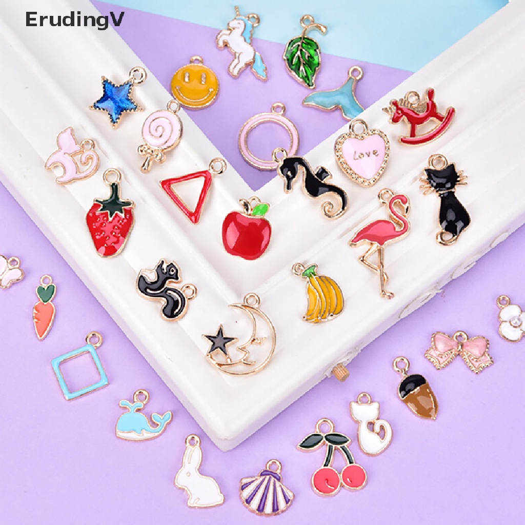 Bộ 30 Mặt Dây Chuyền Hình Động Vật / Trái Cây / Ngôi Sao / Trái Cây Tráng Men Dùng Làm Trang Sức Thủ Công DIY