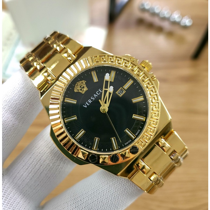 Versace Đồng Hồ quartz Chất Liệu Thép Không Gỉ Thời Trang Cho Nam