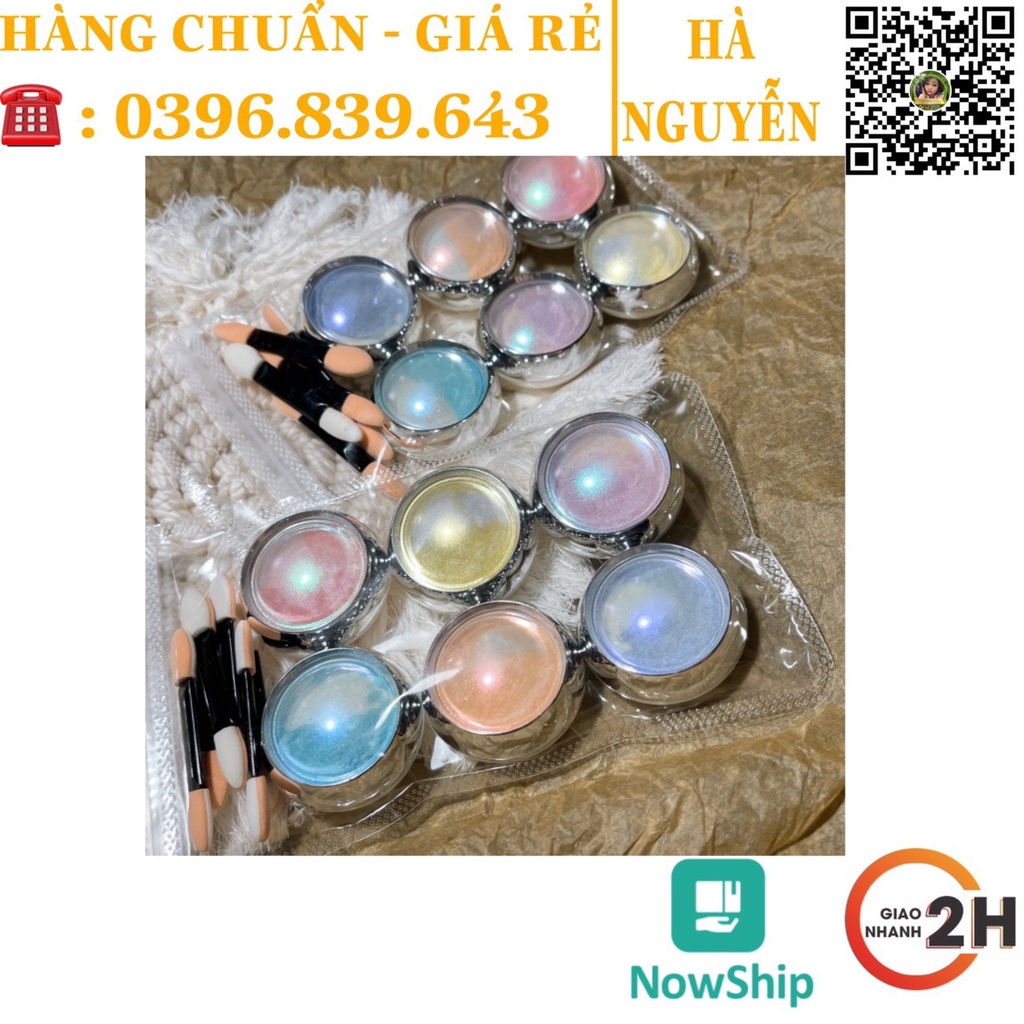 TRáng Gương Ngọc Trai Set 6 MÀu - Tráng Gương Crom ánh Trai - trang trí móng