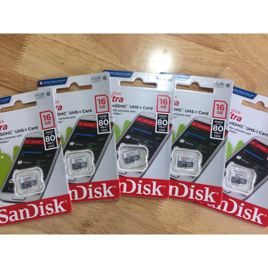 [16GB; 32GB; 64GB; 128GB] Thẻ nhớ MicroSDXC tốc độ 80-100MB/s Sandisk Ultra
