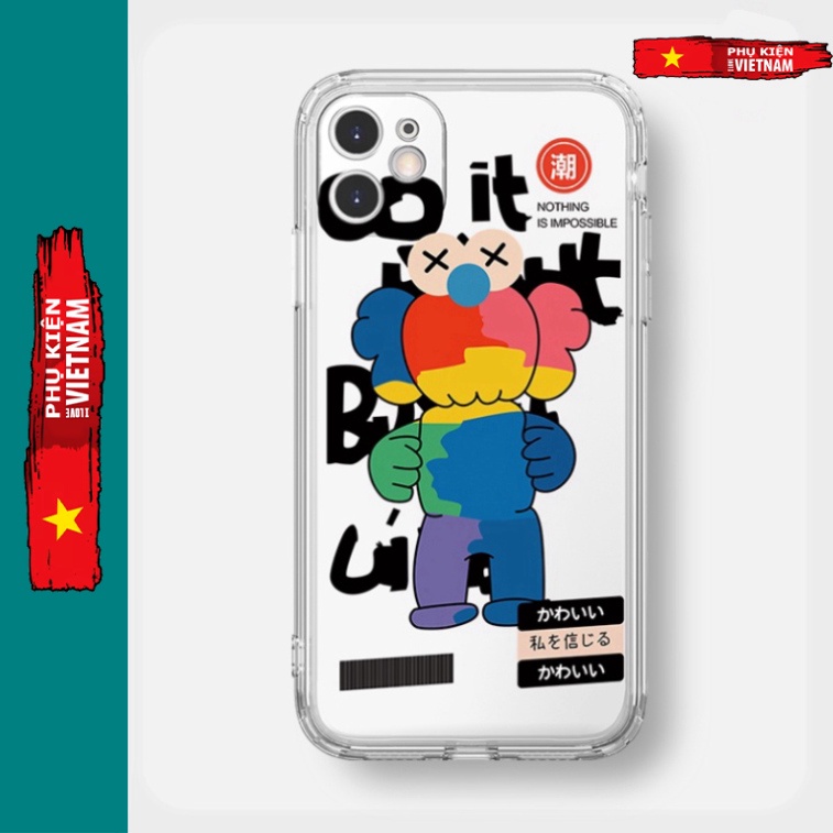 Ốp lưng iphone 6, 6s plus, 7 8 Plus, X, XS, XR, XSMAX, 11 , 12, 13 PROMAX trong quãng GẤU đa màu PKVN