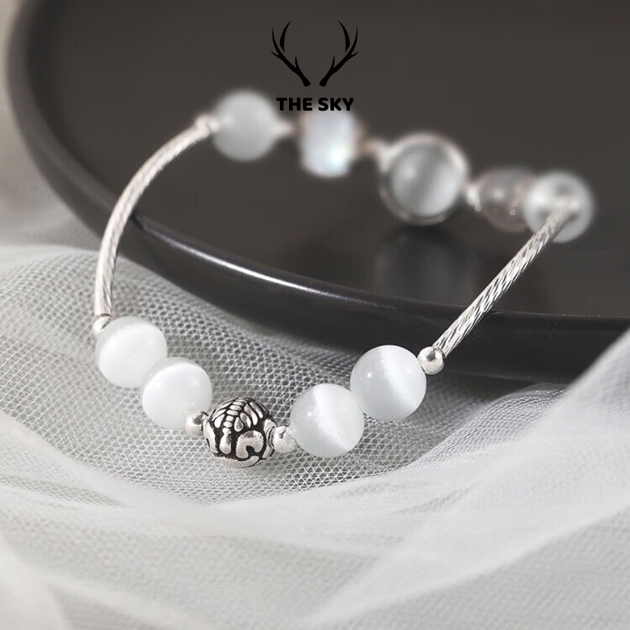 Vòng tay đôi, vòng phong thuỷ đá Obsidian tượng trưng cho sự hộ mệnh toàn vẹn freesize dành cho nam và nữ VT1016