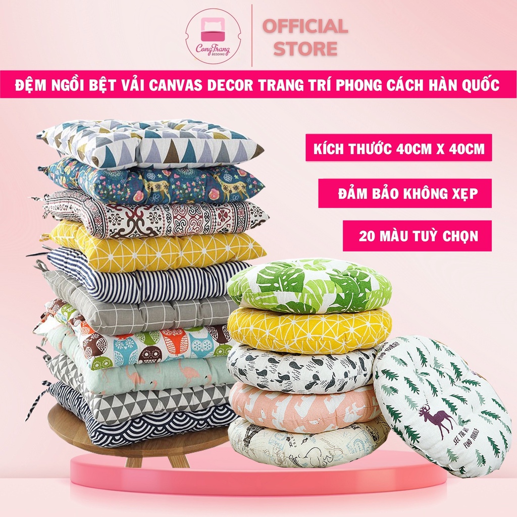 Đệm Ngồi Bệt HOMIES nệm ngồi bệt vải đũi Kiểu Nhật trang trí trà sữa