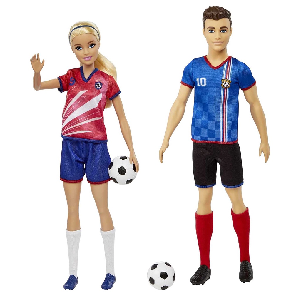 MỚI Bộ Sưu Tập Búp Bê Barbie và Ken Cầu Thủ Bóng Đá Career Doll Soccer Player