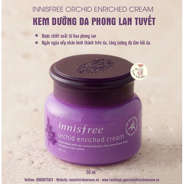 {CHÍNH HÃNG 100%} Kem dưỡng Chống lão hóa Innisfree Jeju Orchid Enriched Cream 50ml