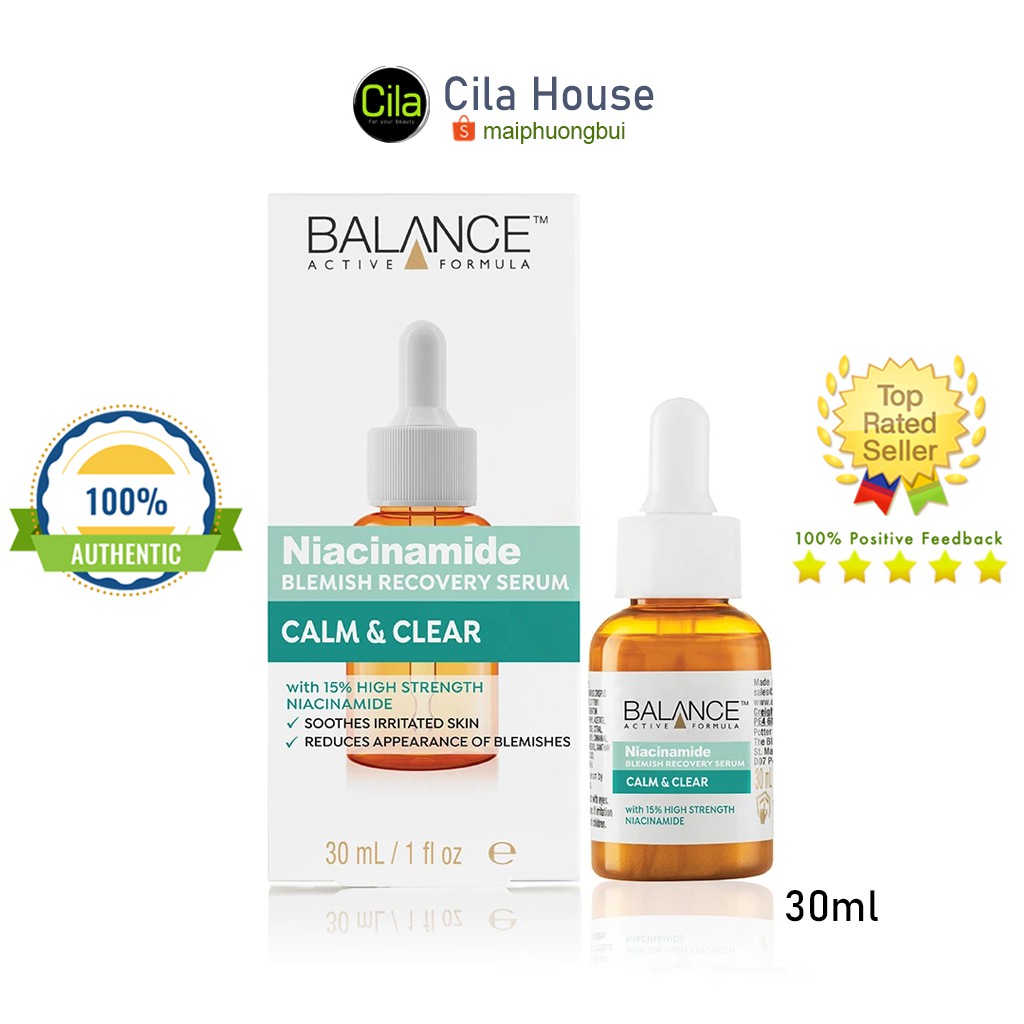 [CHÍNH HÃNG] Tinh Chất Balance Niacinamide Blemish Recovery Serum Dưỡng Ẩm, Mờ thâm, Thu Nhỏ Lỗ Chân Lông - Cila house