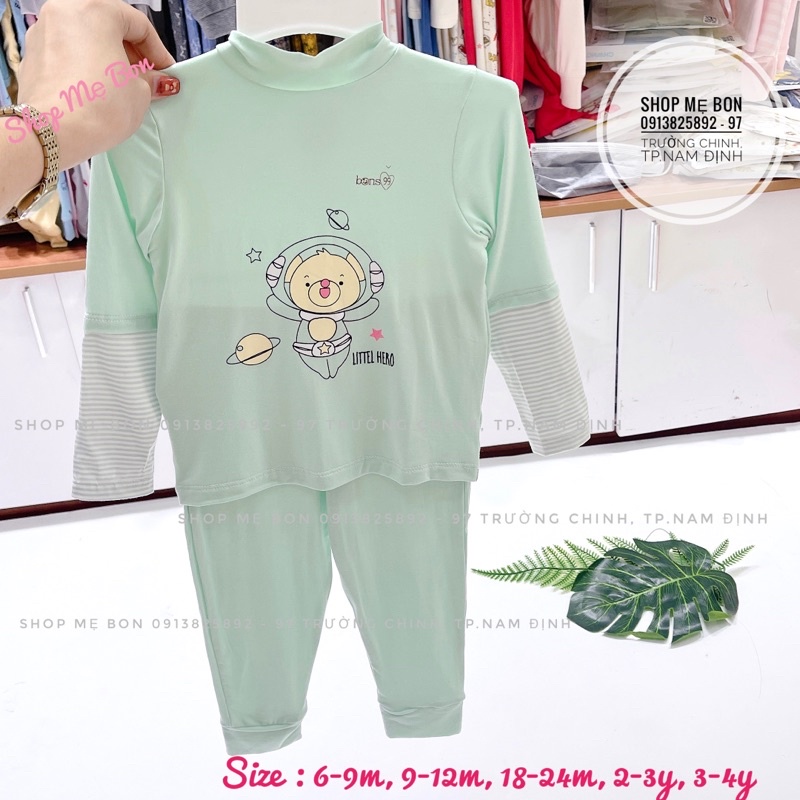 Bộ Bons dài tay Cotton Organic cho bé trai bé gái