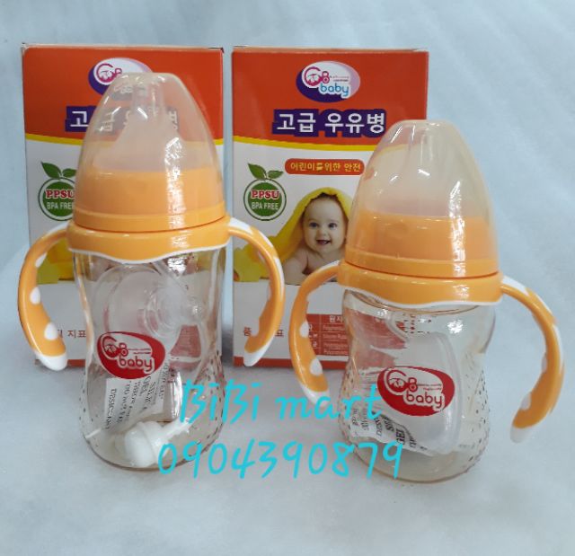 Bình sữa PPSU GB Baby - Hàn Quốc ( mua 1 bình tặng 1 núm ty silicon)