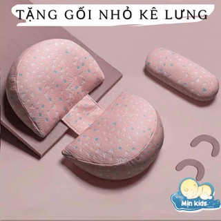 Gối Bầu Cánh Tiên Kê Bụng Cao Cấp Kèm Gối Nhỏ Màu Hồng Mịn Kids