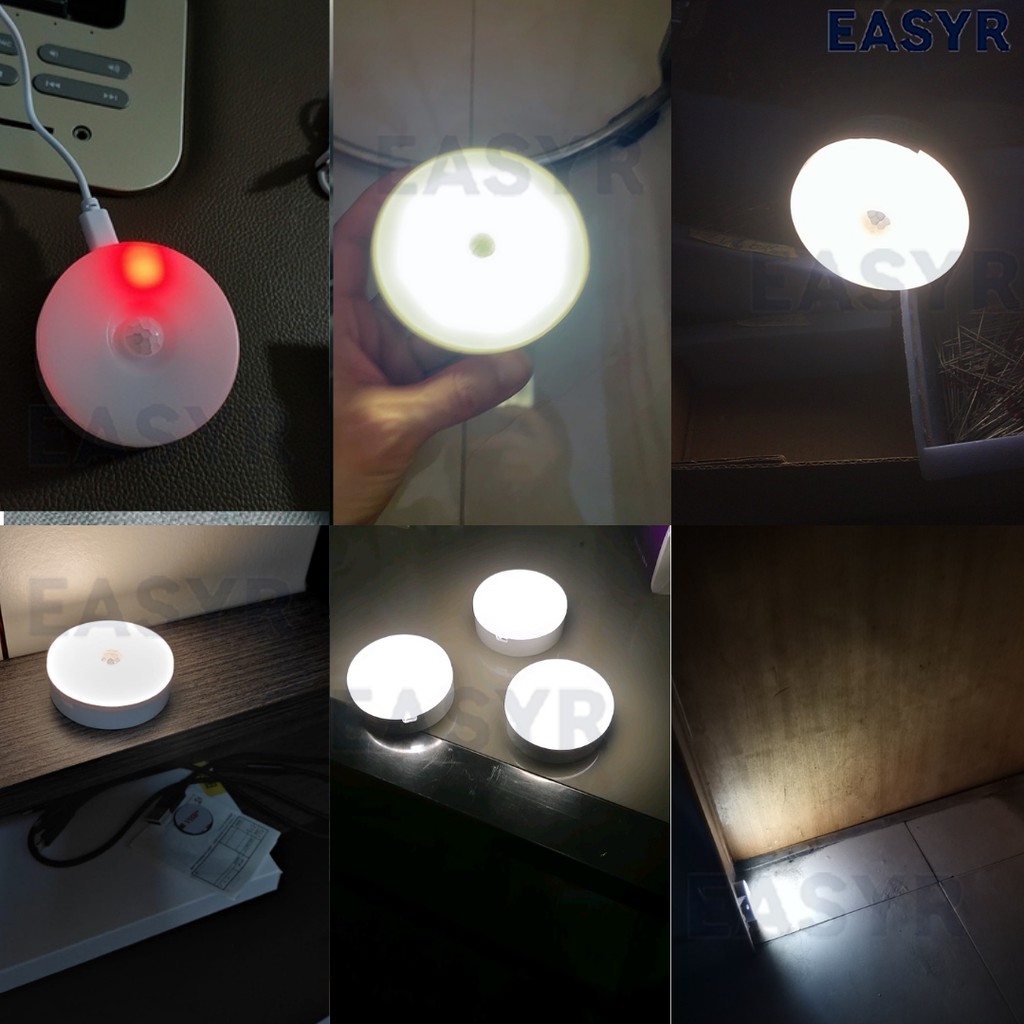 [MUA 1 TẶNG 1] Đèn Led Cảm Ứng Thân Nhiệt 16 Bóng EASYR [FREESHIP] 700mah, Sạc USB, 16 Led, Chuyển Đổi 2 Màu