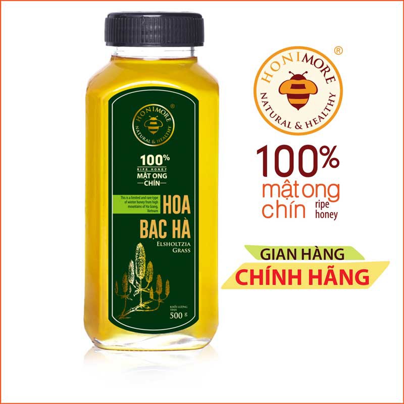 Mật ong nguyên chất hoa Bạc Hà 500g - tăng cường sức đề kháng, làm đẹp da, tốt cho dạ dày