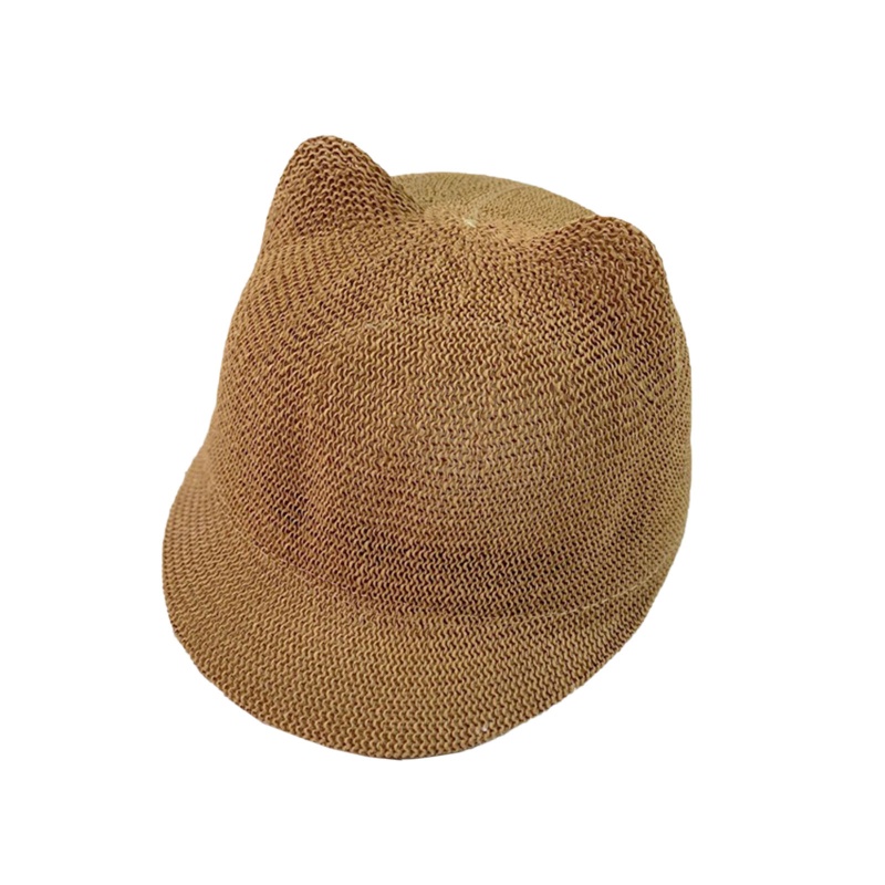 Mũ Rơm Chống Nắng Phối Lưới Đính Tai Dễ Thương Thời Trang Mùa Hè Cho Bé Trai / Gái