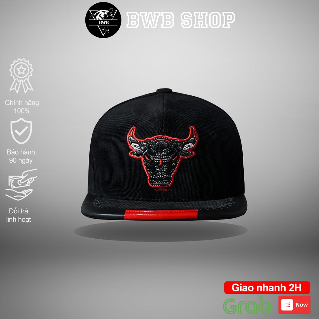 Mũ lưỡi trai, nón kết nam, snapback BWB Shop chính hãng Mitchell & Ness Bull Snapback, fullbox cao cấp, freesize