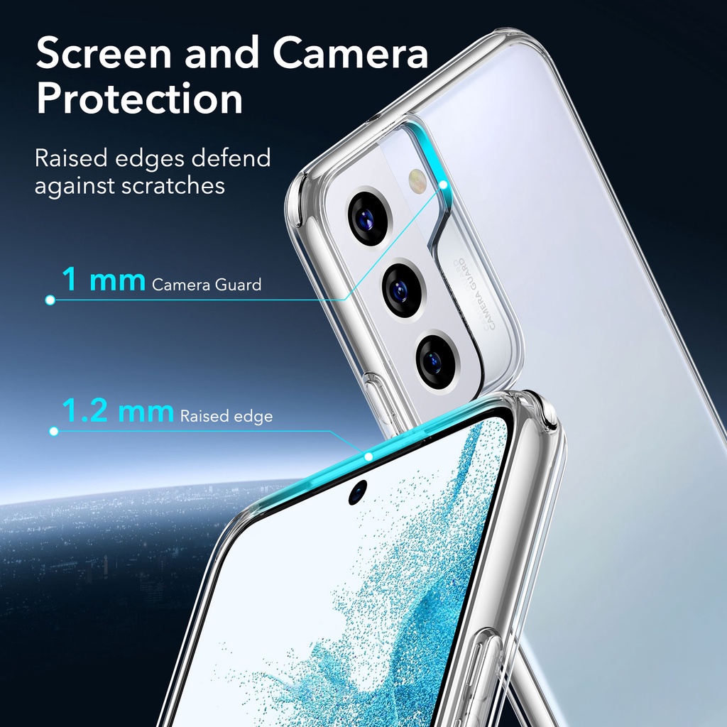 Ốp điện thoại ESR chất liệu TPU mềm trong suốt dành cho Samsung Galaxy S22 S22 Plus S22