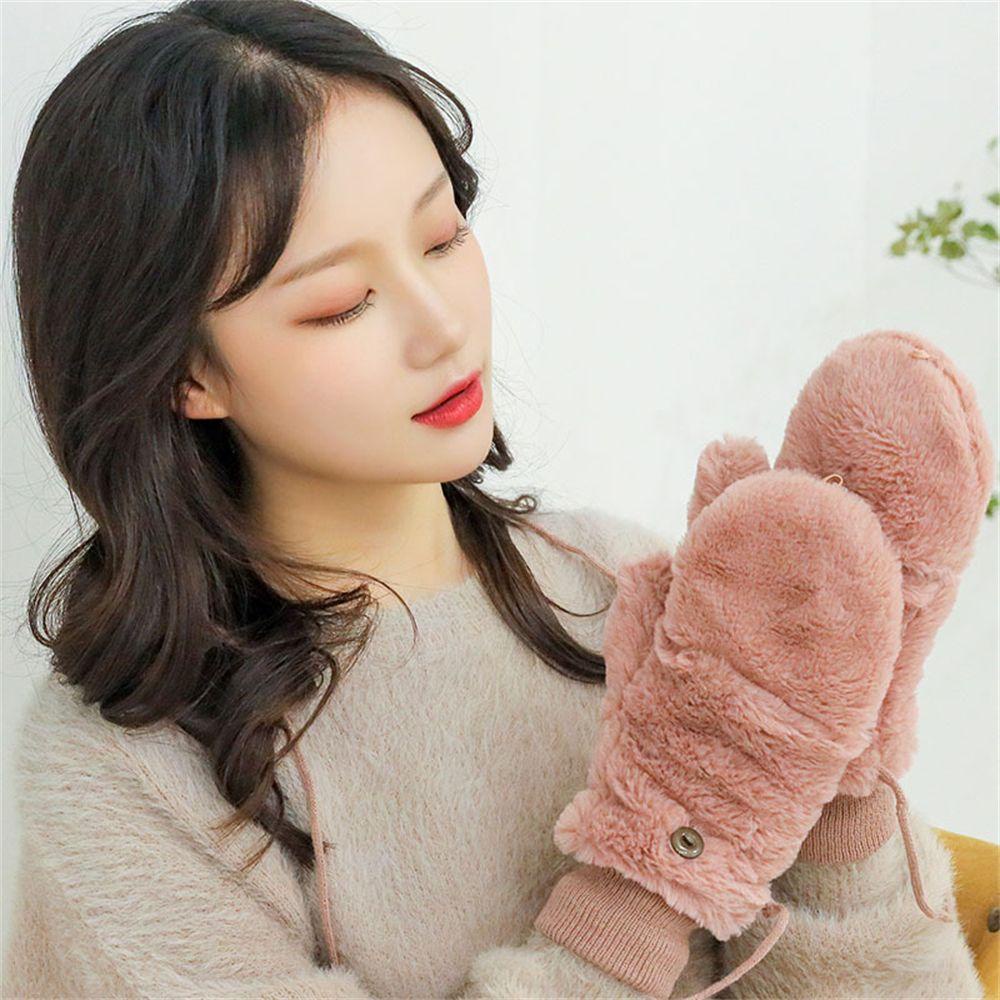 Găng Tay Lông Giả Nửa Ngón Giữ Ấm Mùa Đông