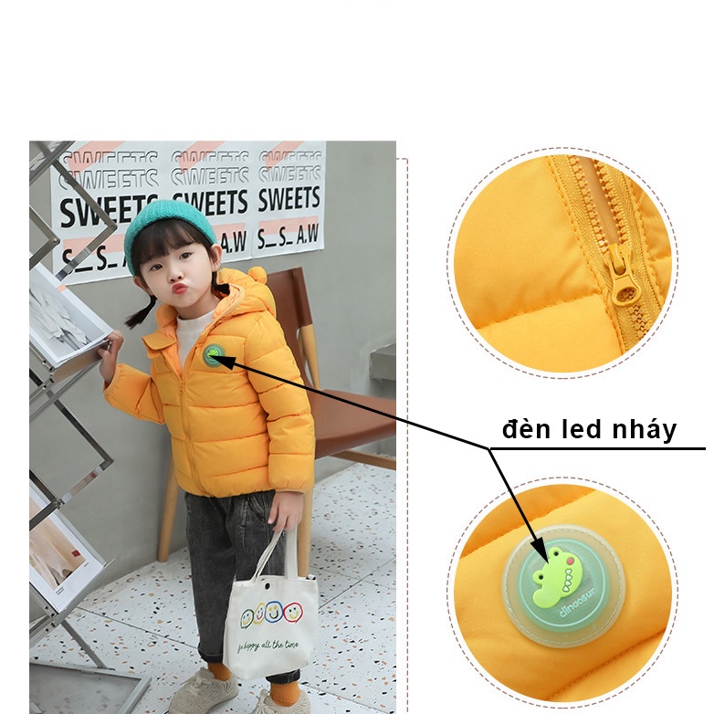 Áo Phao Trẻ Em Áo Khoác Trẻ Em Áo Khoác Cho Bé Áo Lông Cừu Siêu Nhẹ Áo Khoác Cho Bé Trai Bé Gái TGBB Size Từ 6-20kg