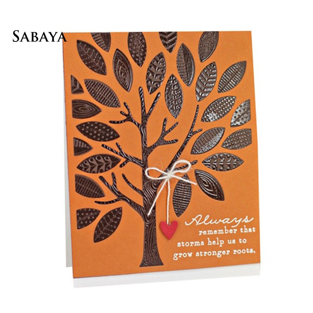 Khuôn Cắt Giấy Làm Từ Kim Loại Hình Cây Trang Trí Scrapbook