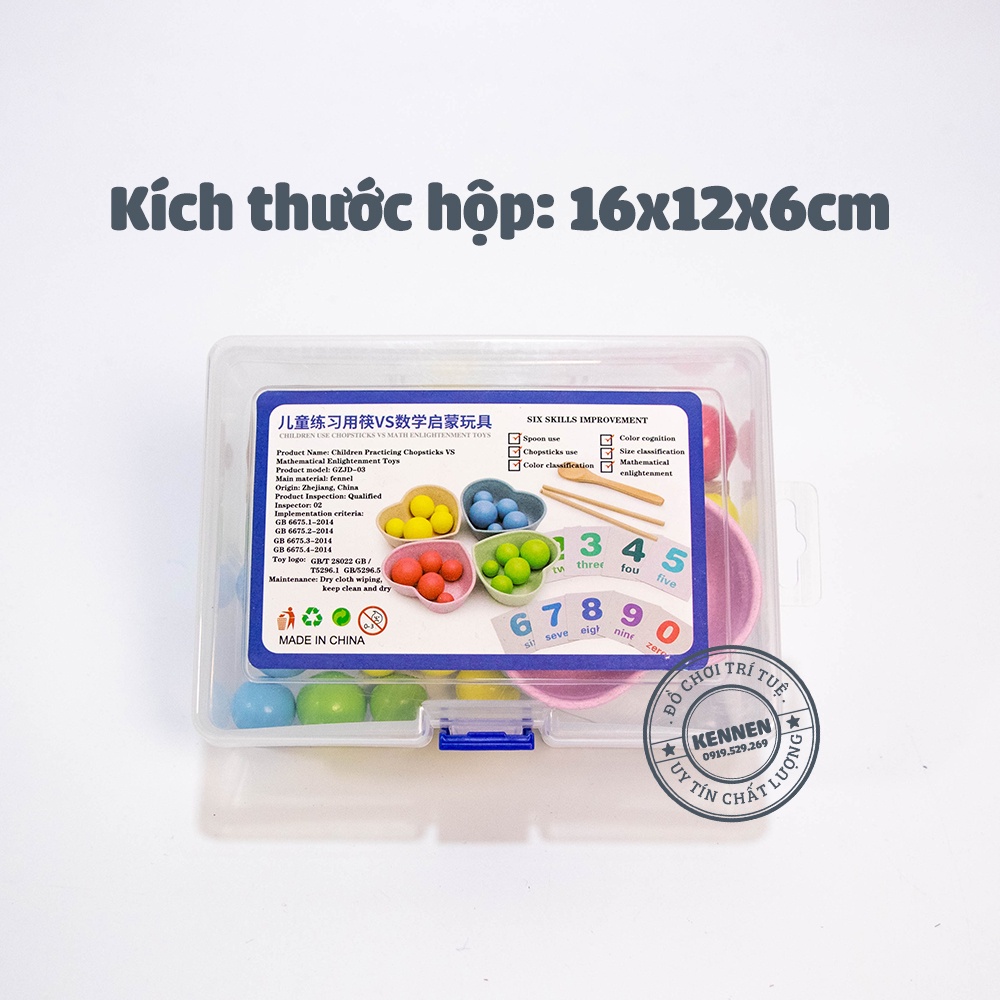 Gắp hạt 3 kỹ năng kèm học số phương pháp giáo dục Montessori