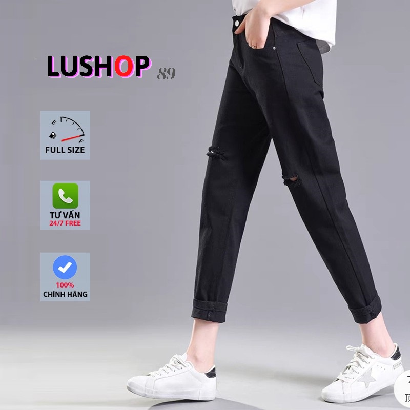 Quần jean baggy nữ màu đen nữ lưng cao cạp cao quần nữ đẹp 3 size S M L hot  QT21 Lushop89 | BigBuy360 - bigbuy360.vn
