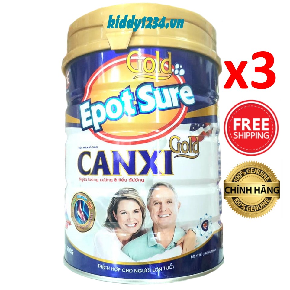 Combo 3 lon sữa Epotsure canxi 900g