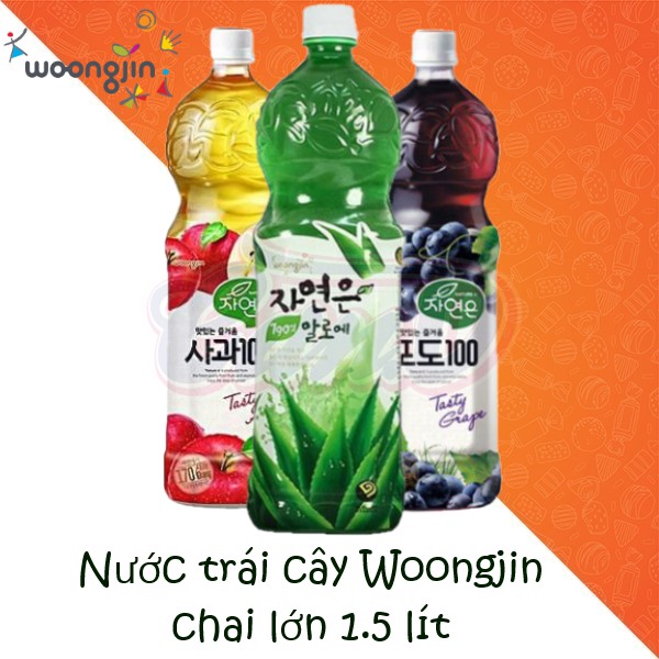 8 vị Nước trái cây Woongjin chai lớn 1.5 lít