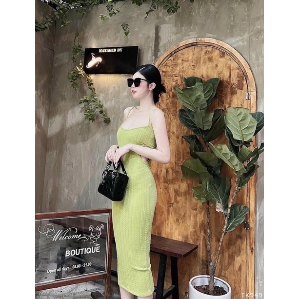 ĐẦM BODY KHOÉT EO CUT EO THUN GÂN SỌC NỔI CAO CẤP XBGIMI (Kèm ảnh thật)