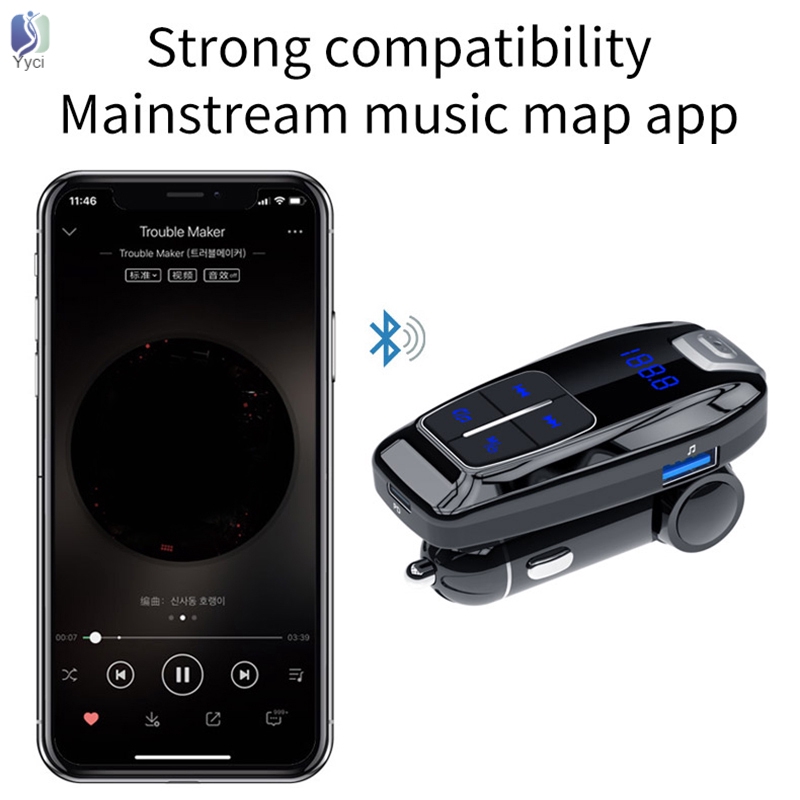 Thiết Bị Phát Fm Bluetooth 5.0 18w Type C Pd 3.0 Cho Xe Hơi