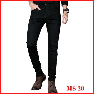 Quần jean nam đen trơn  AW20 không rách gối chất bò co dãn 4 chiều rất đẹp , rin đẹp có kèm nhiều mẫu mới đi kèm.