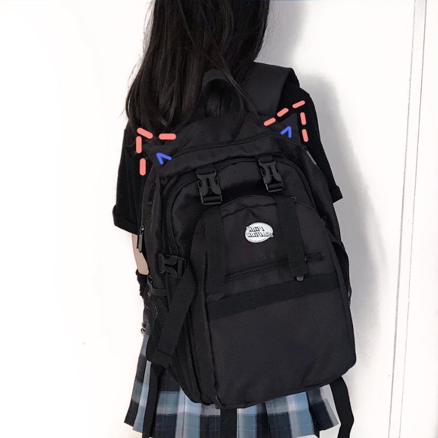 Ba Lô Học Sinh Hình Mèo Đen Dễ Thương Kích Thước Lớn Chống Thấm Nước Phong Cách Nhật Bản Cho Nữ Sinh