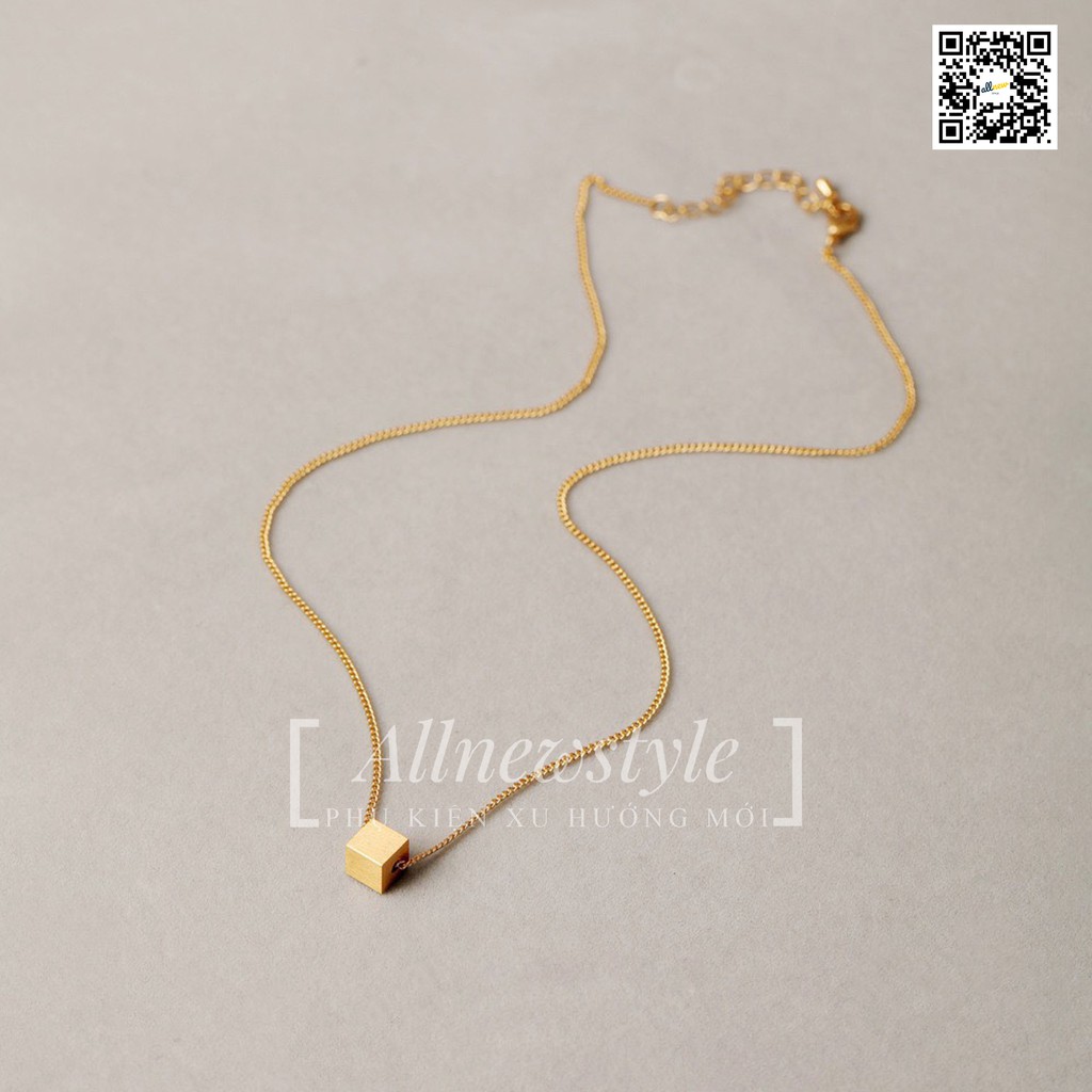 Dây chuyền Allnewstyle hạt vuông phong cách tối giản