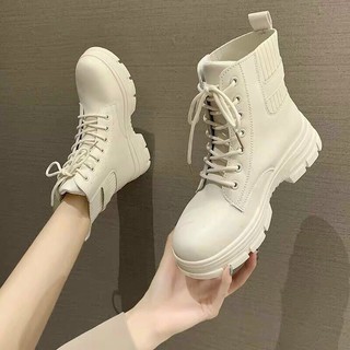 Boot chiến binh cổ cao đen trắng