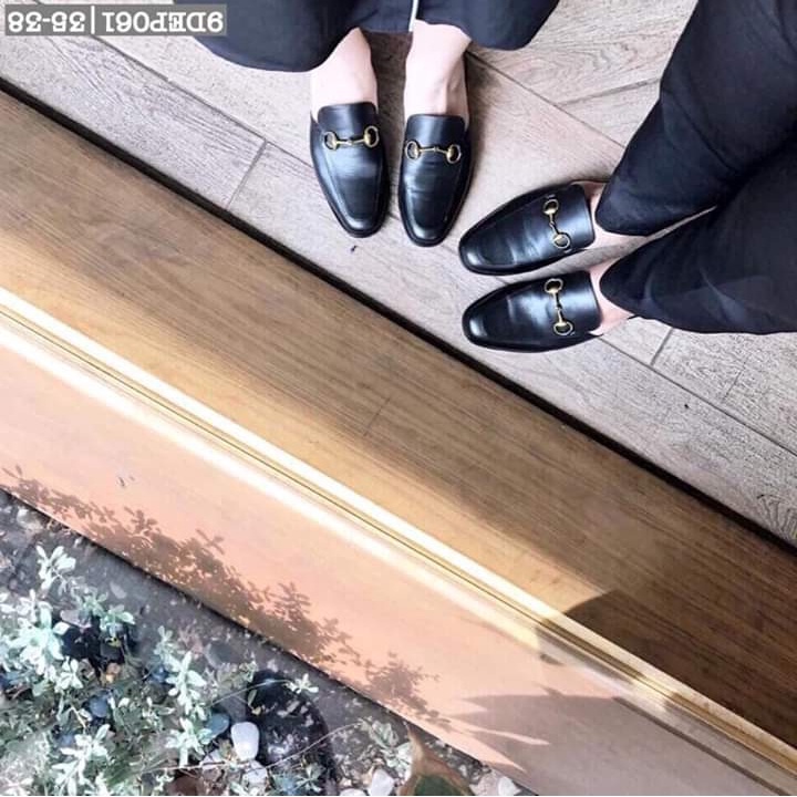 Giày sục tag khóa da lì mũi vuông đế 3 phân guc chì mãi không hết hot max chảnh