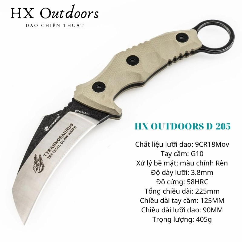 Hx Outdoors Karambit D-205 Dụng cụ sinh tồn đi rừng đi phượt dã ngoại chiến thuật sinh tồn