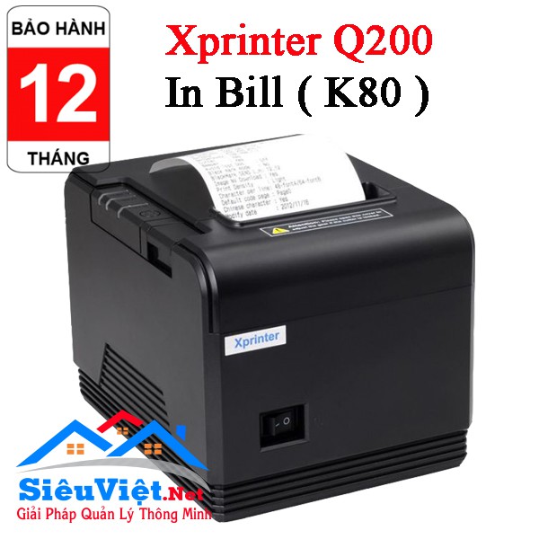 Máy In Hóa Đơn Xprinter Q200 Full Cổng USB &  Lan